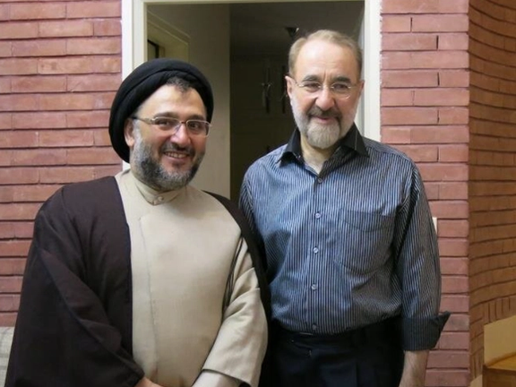 Mohammad-Ali Abtahi (L) and former president Mohammad Khatami