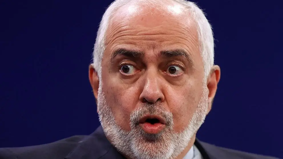 Iran's Vice-President for Strategic Affairs Javad Zarif speaks during the 55th annual World Economic Forum (WEF) meeting in Davos, Switzerland, January 22, 2025.