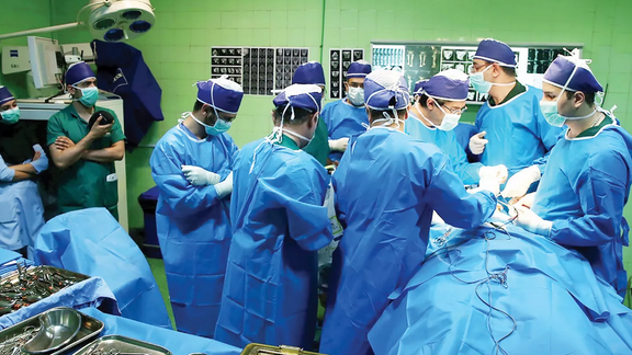 Inside an operating room of a hospital in Iran