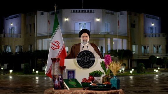 Iran’s President Ebrahim Raisi addressing the nation on the occasion of Nowruz or the Persian New Year on March 21, 2023