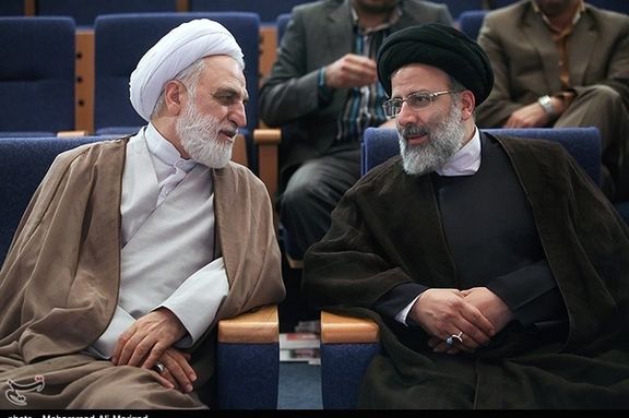 Judiciary chief Ejei and President Raisi. Undated