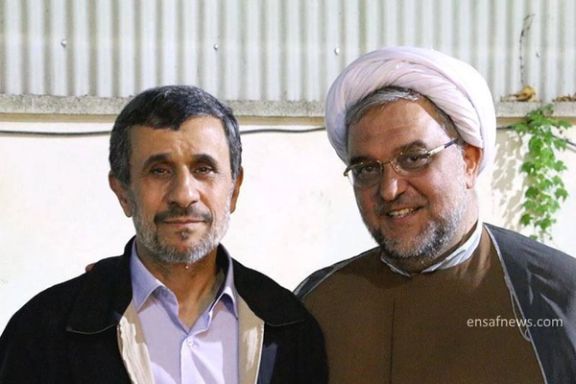 Former president Mahmoud Ahmadinejad (left) and politician Abbas Amirifar