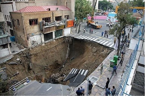 A view of the effects of land subsidence in the capital Tehran