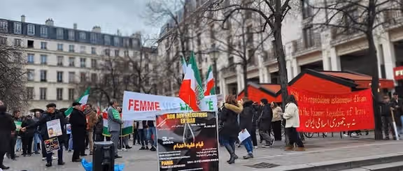 A demonstration by Iranian expatriates against executions by the Islamic Republic, Paris, February 3, 2024