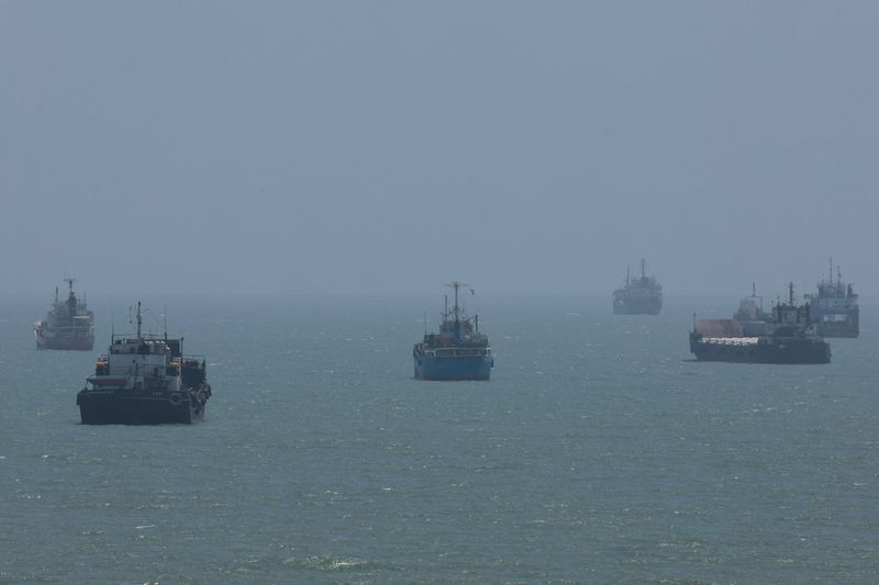 Vessels in the Strait of Hormuz are visible near the beach of Bandar Abbas, Iran, August 26, 2026. Majid Asgaripour/WANA (West Asia News Agency) via REUTERS