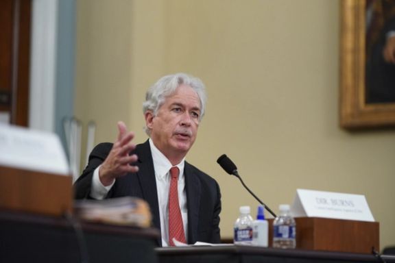 CIA Director William Burns gestures as he speaks during a House Intelligence Committee hearing on worldwide threats in Washington, DC, April 15, 2021.