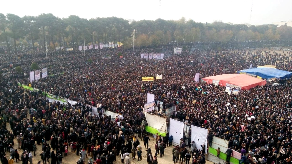 Thousands of people in Esfahan, Iran protested on Friday, November 19, 2021