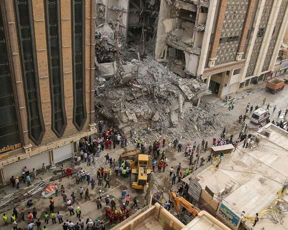 The chaotic scene during rescue efforts after collapse of Metropol building, May 25, 2022