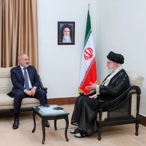 Iran's Supreme Leader Ali Khamenei speaking to Armenia's Prime Minister Nikol Pashinyan, 30 July 2024, Tehran.