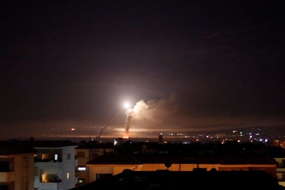 Missile fire is seen from Damascus, Syria May 10, 2018.