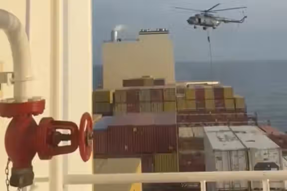 Helicopter raid on MSC Aries ship at sea