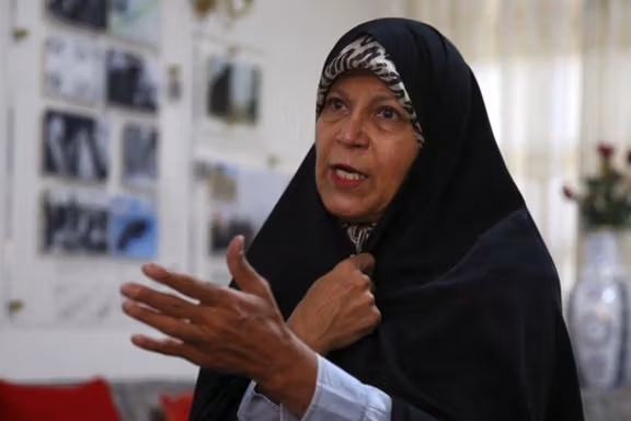 Outspoken politician, Faezeh Hashemi, daughter of former president Akbar Hashemi Rafsanjani.