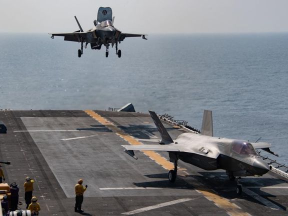 A US aircraft carrier seen operating in Middle East waters in 2021