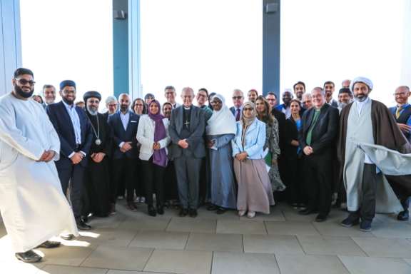 Archbishop Justin Welby (center) with Mohammad Ali Shomali in 2015