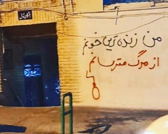 A political graffiti in support of the protests