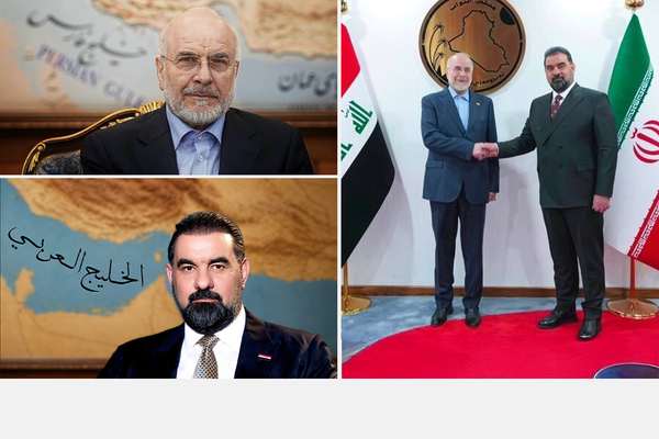 بعد لقائه قاليباف.. رئيس برلمان العراق ينشر صورة بمسمى "الخليج العربي" بدلاً من "الفارسي"