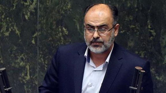Hardliner Iranian lawmaker Mehrdad Veis Karami speaking in parliament