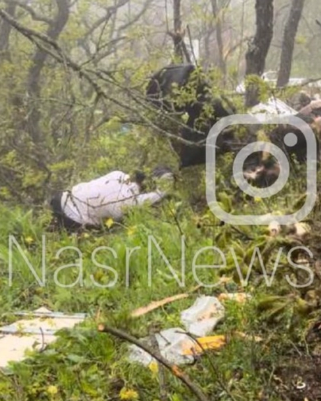 صور تظهر جثامين ضحايا تحطم مروحية الرئيس الإيراني ورفاقه