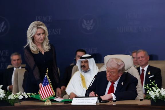 US President Donald Trump signs Gaza ceasefire deal at a summit attended by world leaders in Sharm al-Sheikh, Egypt, Oct. 13 2025.
