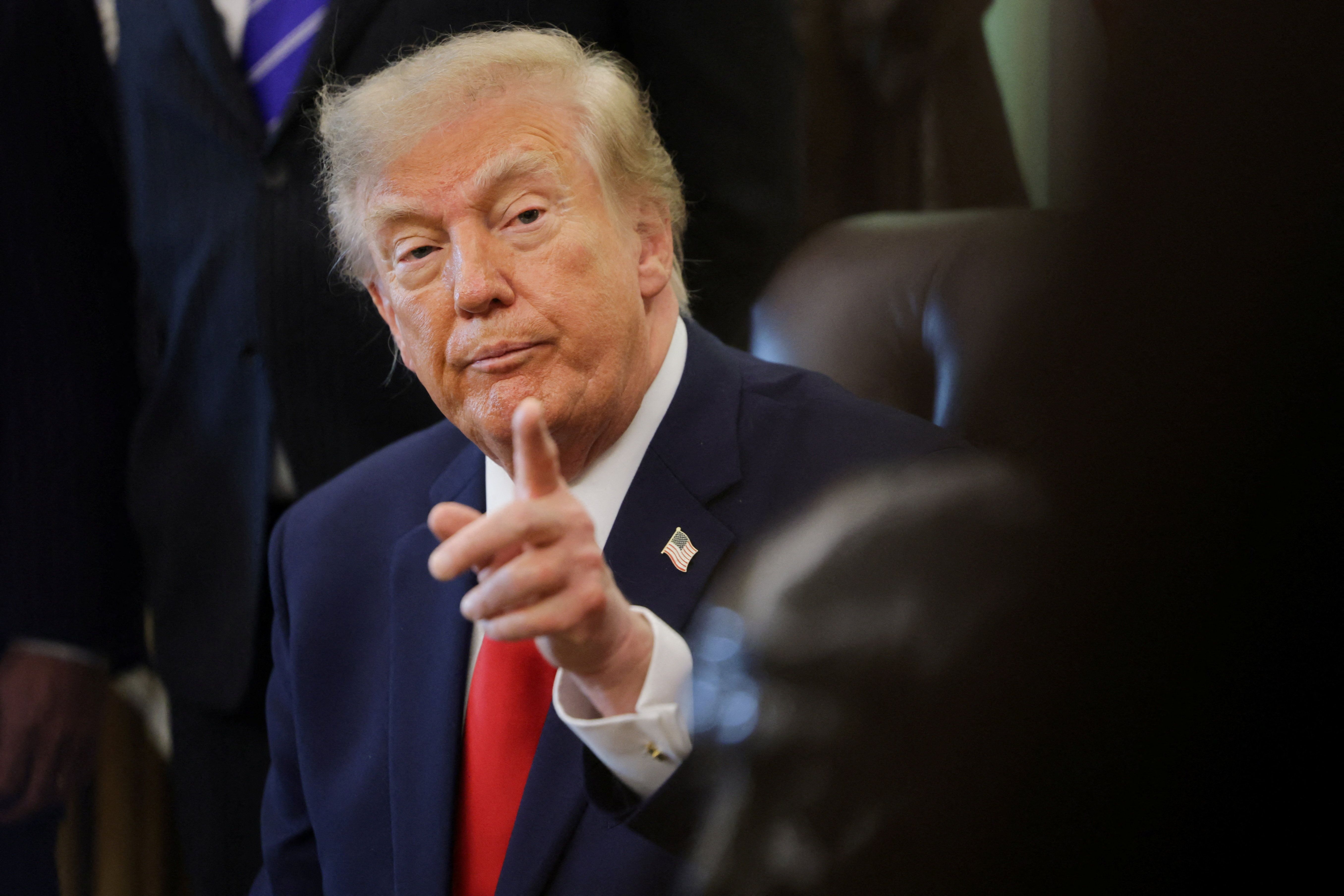 US President Donald Trump makes an announcement regarding personal investment accounts for children in the Oval Office at the White House in Washington, D.C., US, October 7.