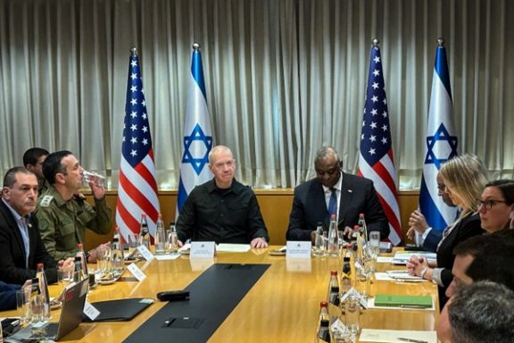 US Secretary of Defense Lloyd Austin and Israeli Defense Minister Yoav Gallant meet, amid the ongoing conflict between Israel and the Palestinian Islamist group Hamas, in Tel Aviv, Israel December 18, 2023.