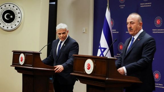 Turkish and Israeli foreign ministers in a joint press conference on June 23, 2022