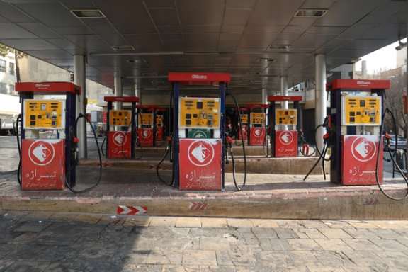 A general view of a gas station in Tehran during a nationwide disruption caused by a cyberattack, December 18, 2023