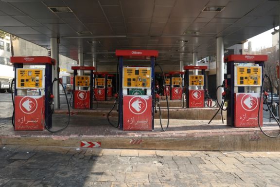 A general view of a gas station in Tehran during a nationwide disruption caused by a cyberattack, December 18, 2023