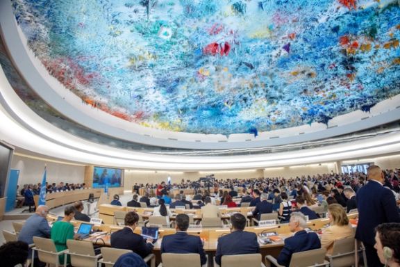 Delegates attend the Human Rights Council at the United Nations in Geneva, Switzerland September 11, 2023.