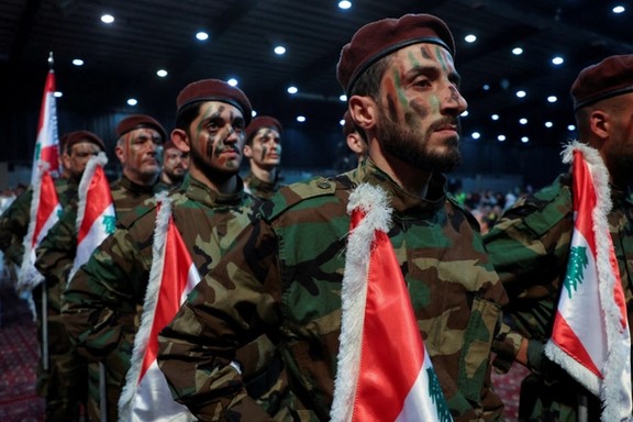 Hezbollah members parade during a rally marking al-Quds Day, (Jerusalem Day) in Beirut's southern suburbs, Lebanon April 5, 2024.