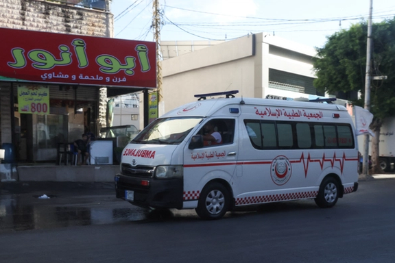 An ambulance in the southern port city of Sidon, Lebanon