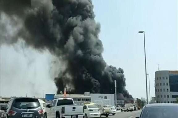 Smoke rising after a drone and missile attack on Abu Dhabi on January 17, 2022