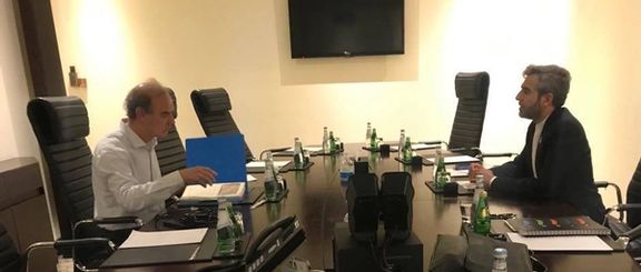 Mora and Bagheri-Kani in their meeting in Doha