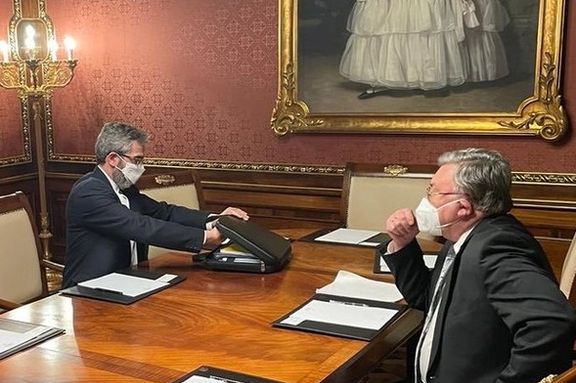 Russian representative in Vienna talks, Mikhail Ulyanov holding a meeting with Iran's chief nuclear negotiator, Ali Bagheri-Kani. January 23, 2022