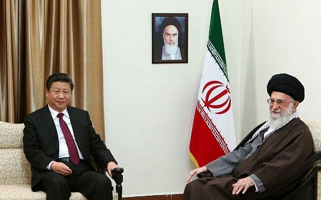 Chinese President Xi Jinping meets with Iran’s Supreme Leader Ali Khamenei in Tehran on January 23, 2016.