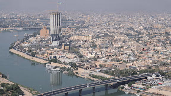 An aerial view of Baghdad, Iraq, August 11, 2021.