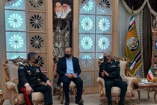 Iranian and Azerbaijani top military commanders meeting in Tehran. January 25, 2022