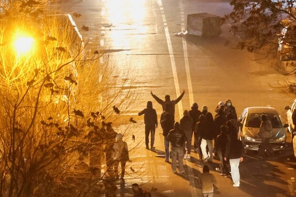 A scene of protests in Tehran
