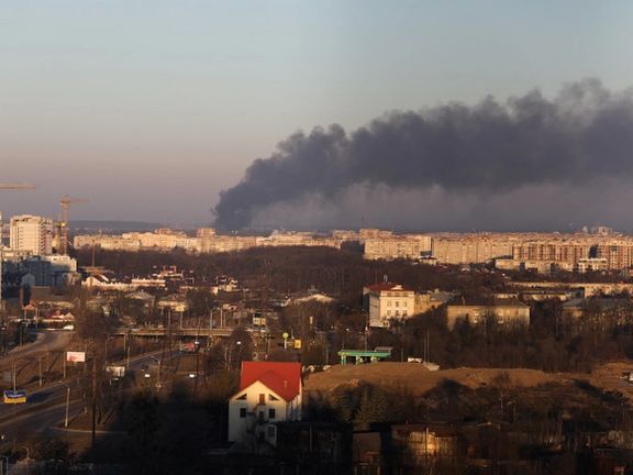 در حمله روسیه به لویو در نزدیکی مرز لهستان، کارخانه تعمیر هواپیما تخریب شد