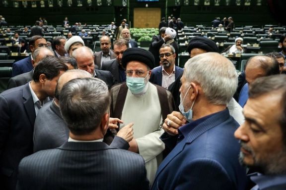 Iran’s President Ebrahim Raisi at the parliament