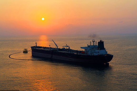 An Iranian oil tanker in the Persian Gulf