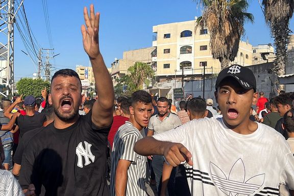 Palestinians protest calling for an end to internal divisions and resolving longstanding power crisis, in Khan Younis in the southern Gaza Strip July 30, 2023.