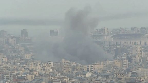 نمایی از حملات هوایی پیشین اسرائیل به ضاحیه بیروت