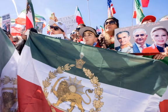 Iranian expatriates rally against the Islamic Republic and in support of exiled Prince Reza Pahlavi on the National Mall, in Washington, DC, on March 29, 2026.