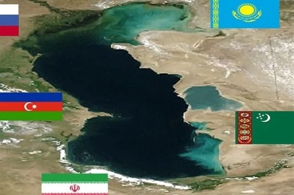 An aerial view of the Caspian Sea