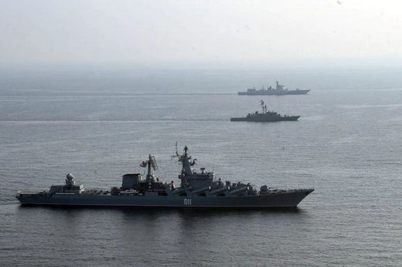 Warships attend a joint naval exercise of the Iranian, Chinese and Russian navies in the northern Indian Ocean January 19, 2022