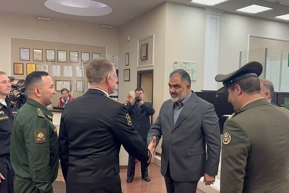 Iran navy chief Rear Admiral Shahram Irani meets commanders of Caspian littoral states in St. Petersburg, Russia.
