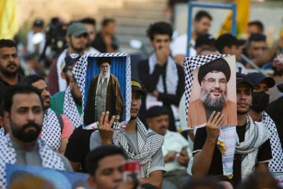 Shiite supporters of Iran and Hezbollah in Baghdad, in November 2023
