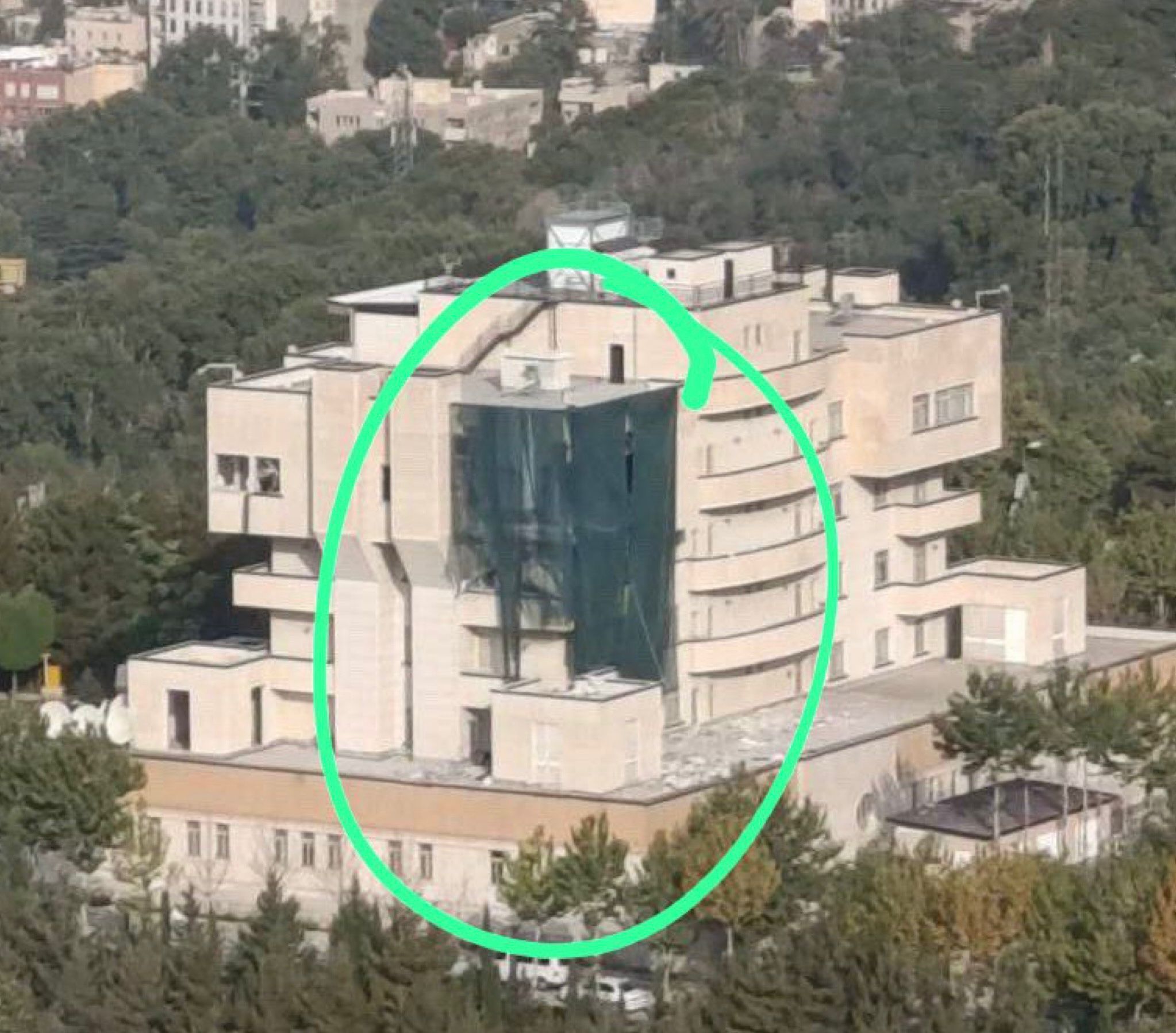 Photo purported to show the building where Haniyeh stayed in Tehran