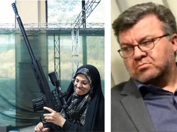 Zohreh Elahian (L) and Masoud Dorosti